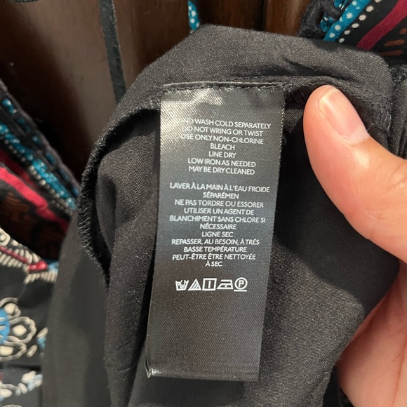 Anthropologie Black Floral & Animal Print Deep V Front Dress Sz. M‎ - Picture 10 of 11